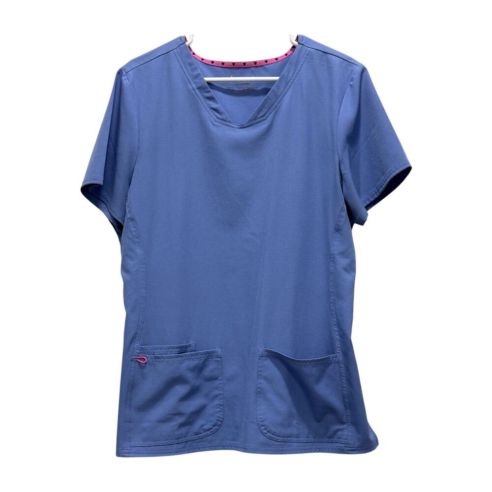 Heartsoul Womens Blue Scrub Top Size XL